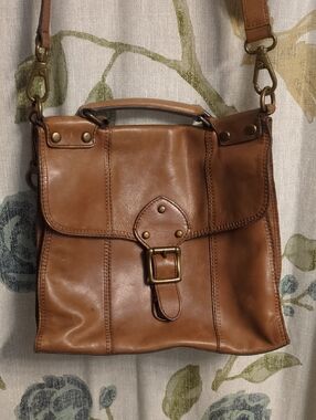 Fossil Leather Crossbody Messenger Bag in Brown